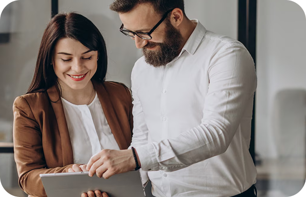 Business professionals working together